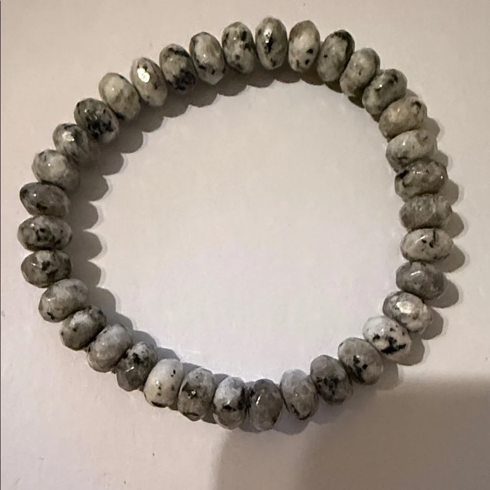 Buddha White Turquoise and Jasper beaded stretch bracelet set of 2